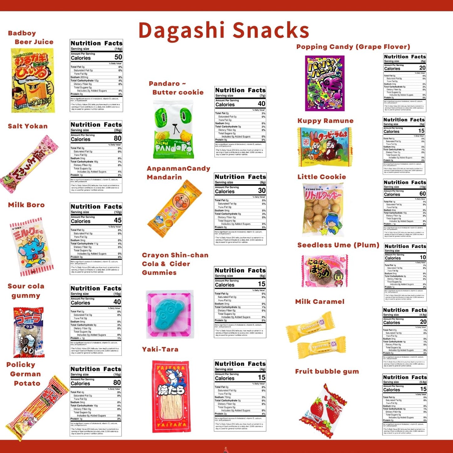 JAPANESE SNACK "DAGASHI" BOX 50piece