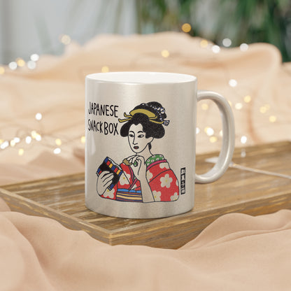 Japanese snack box kimono lady Metallic Mug (Silver\Gold)