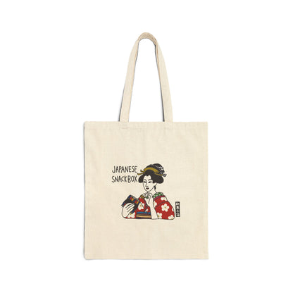 Japanese snack box kimono girl Cotton Canvas Tote Bag