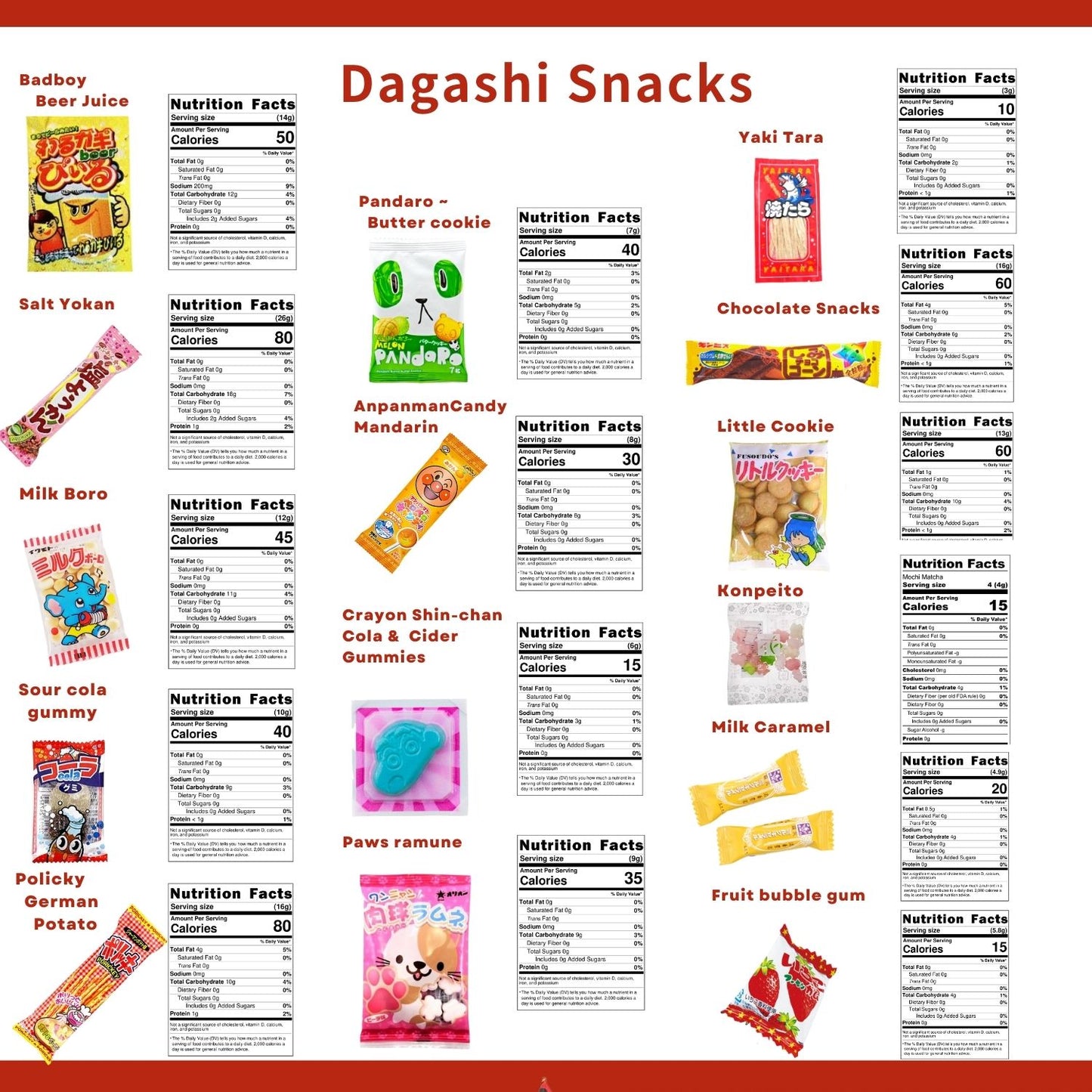 JAPANESE SNACK "DAGASHI" BOX 50piece