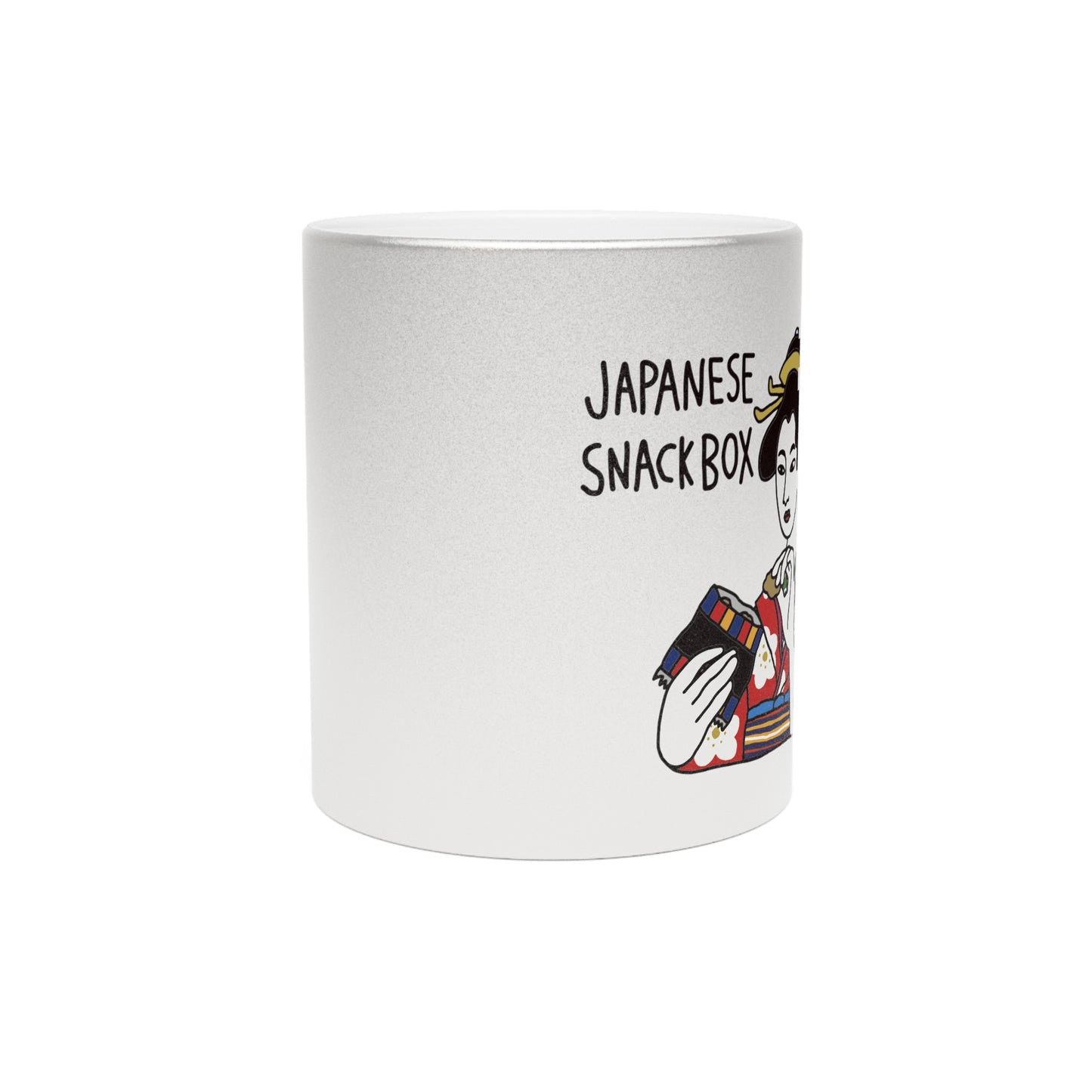 Japanese snack box kimono lady Metallic Mug (Silver\Gold)