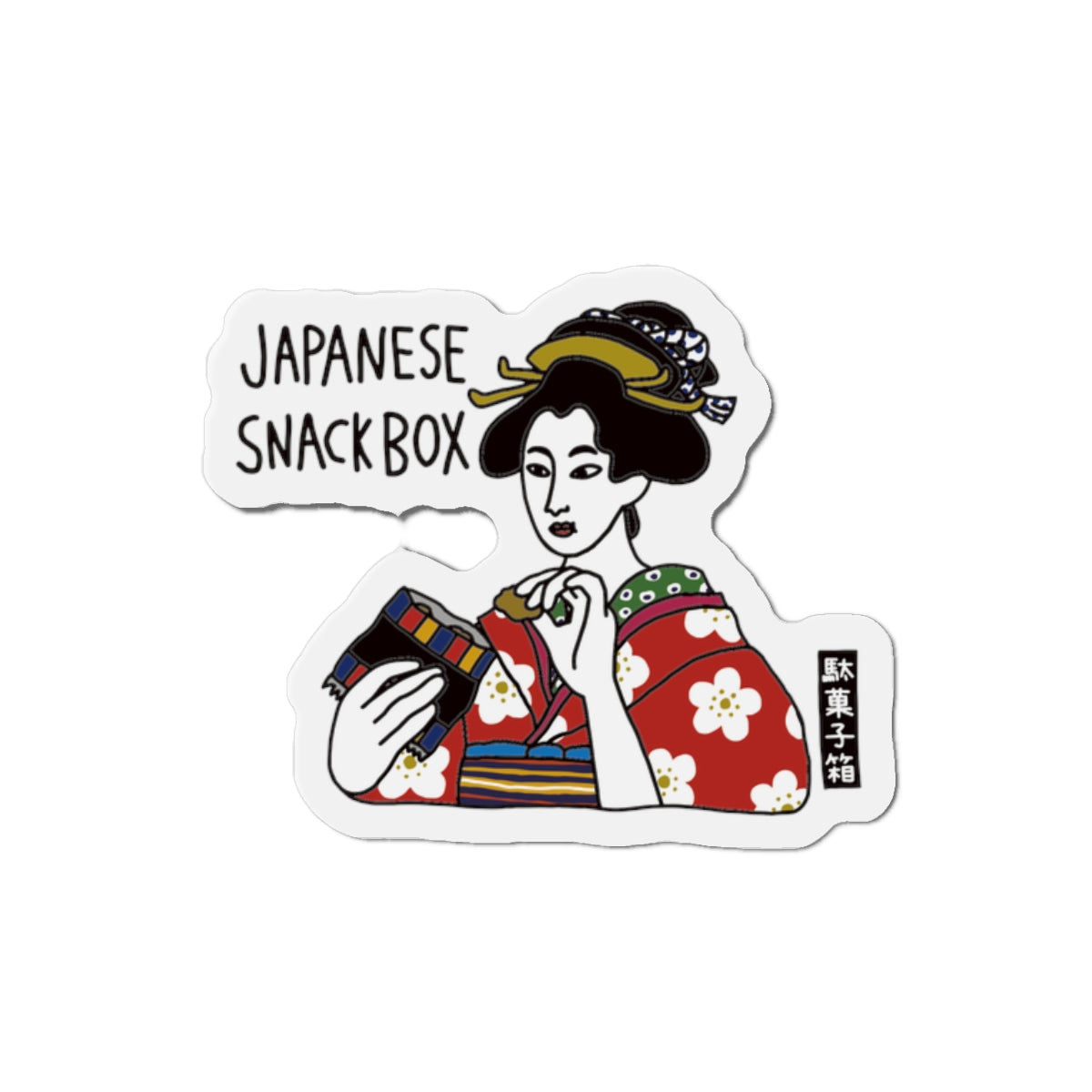 Japanese snack box kimono lady Die-Cut Magnets